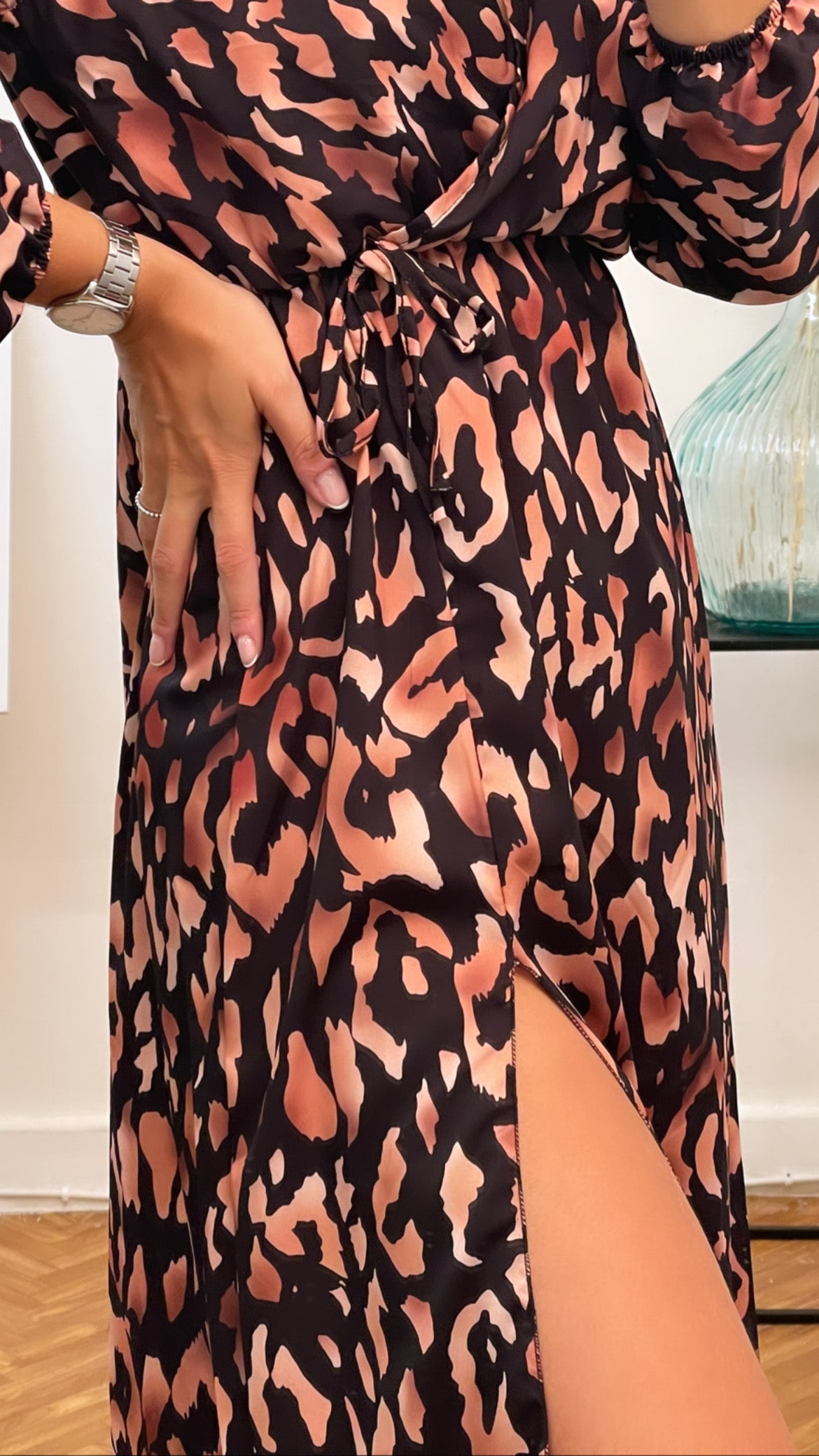 Robe longue léopard