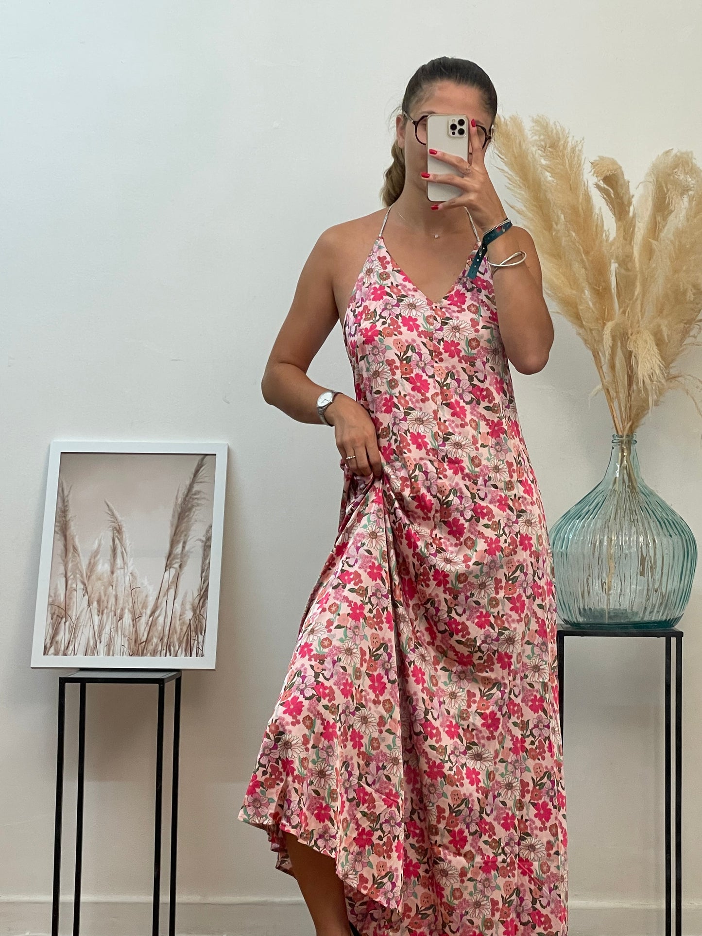 Robe longue à fleurs