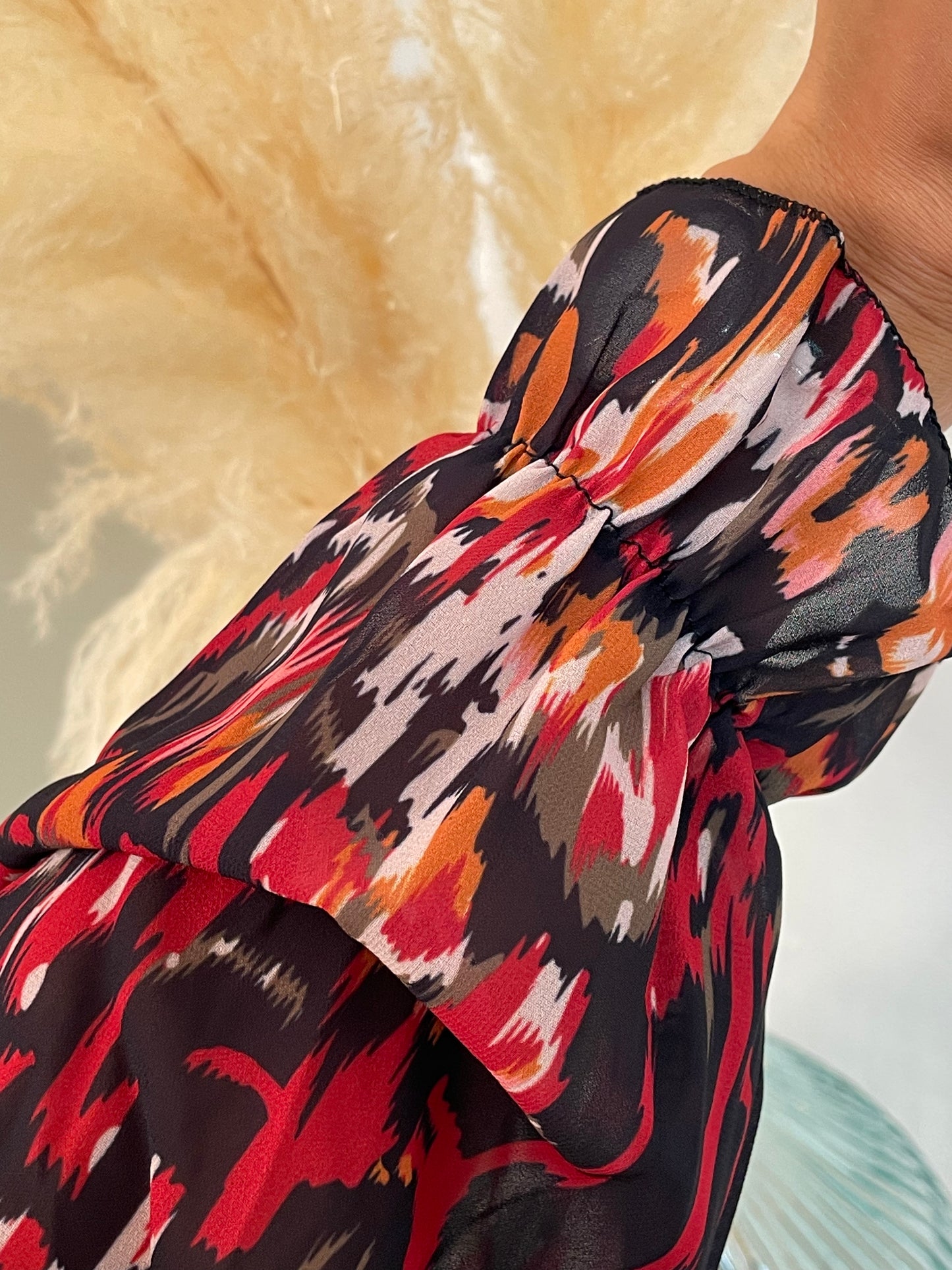 Robe longue à motifs