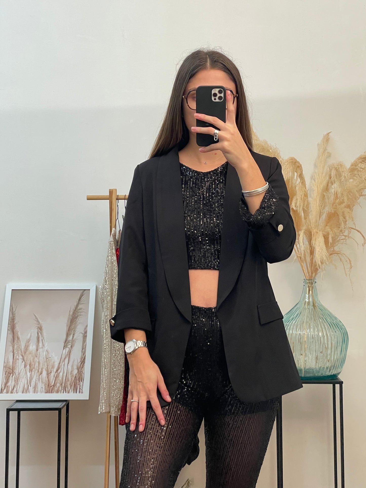 Ensemble à sequins noir