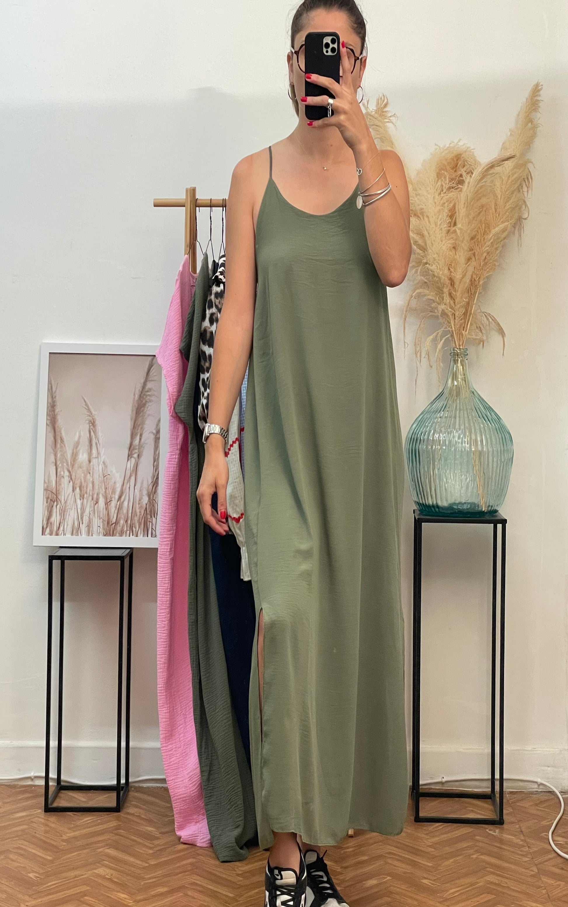 Robe fluide kaki