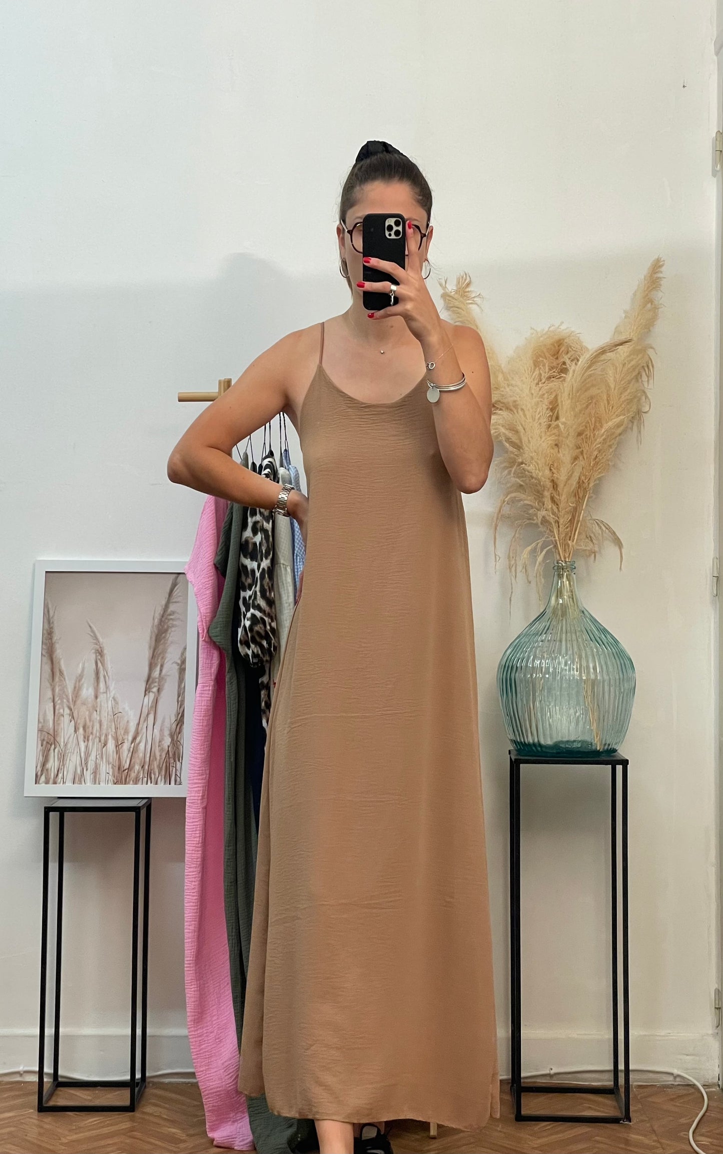 Robe fluide beige
