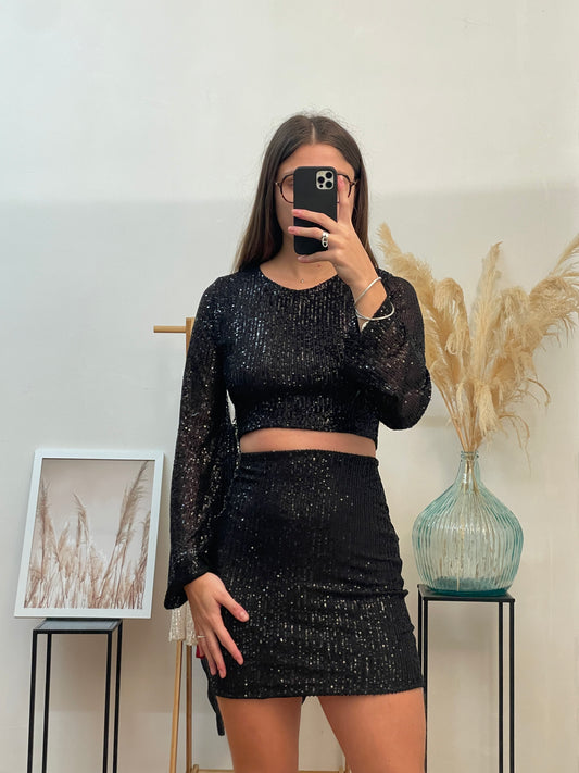 Jupe à sequins noir